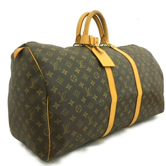 EXCELLENT!! Louis Vuitton Monogram Keepall Travel Bag + LV Luggage Tag + More - Picture 4 of 16